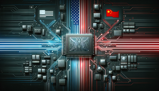 DALL·E 2024-01-20 21.00.21 - A sophisticated graphic showing a high-tech battleground, illustr...png